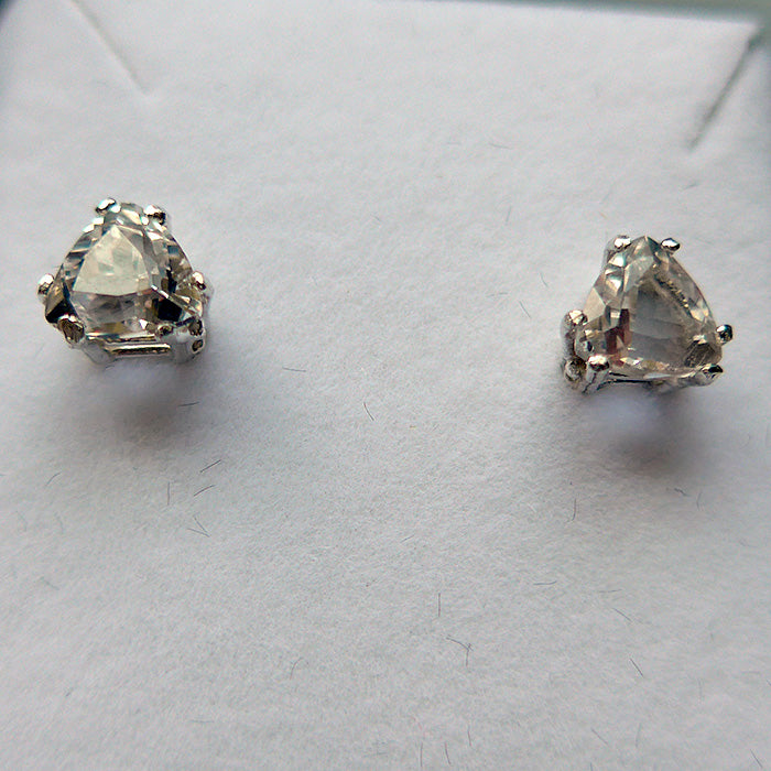 Clear quartz fashion stud earrings