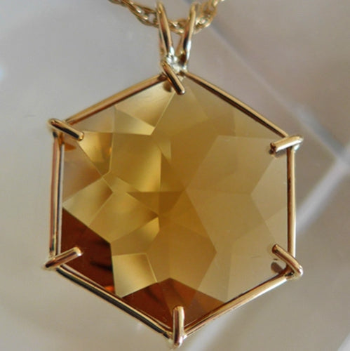 Citrine Flower of Life in 14 kt Gold