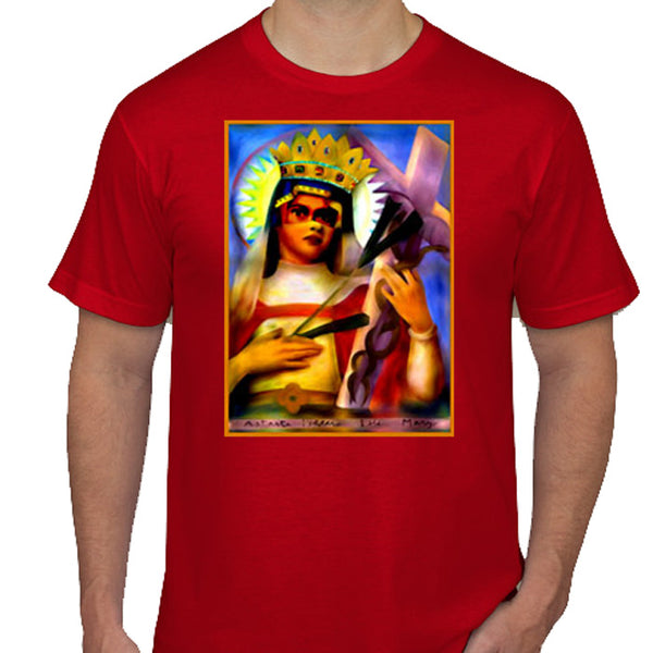 Red T-Shirt Mixed Madonna American Apparel Unisex Medium