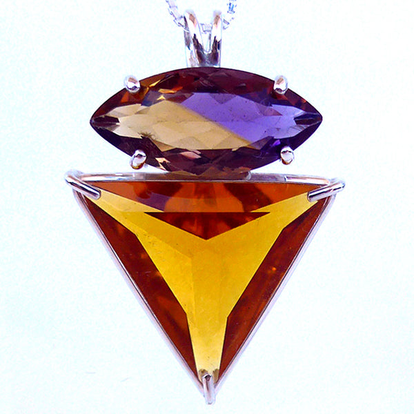 Siberian Gold Quartz Angelic Star with Large Marquise Ametrine