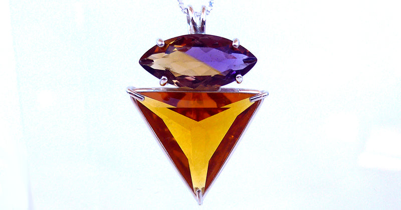 Siberian Gold Quartz Angelic Star with Large Marquise Ametrine