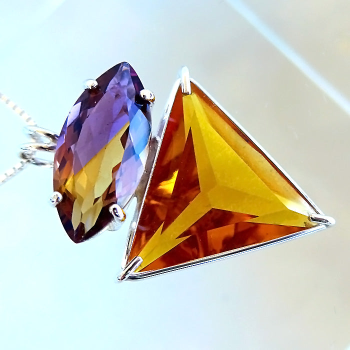 Siberian Gold Quartz Angelic Star with Large Marquise Ametrine